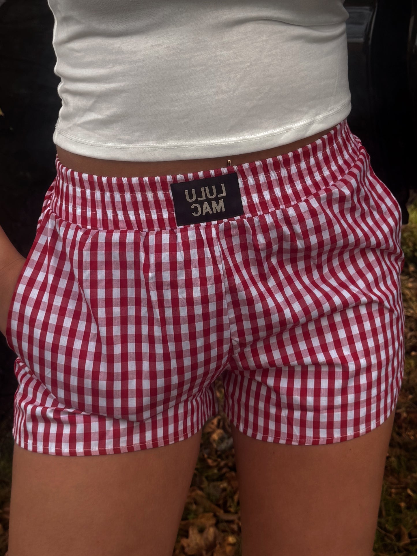Red Gingham Boxer Shorts