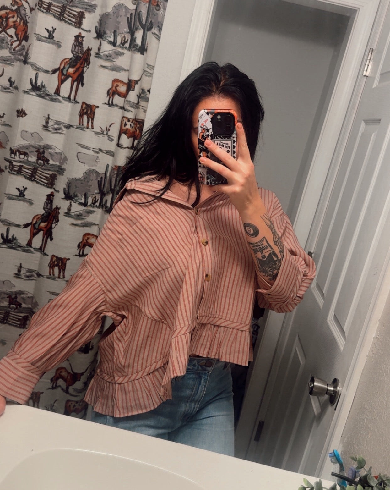 Ranchland Striped Button Up