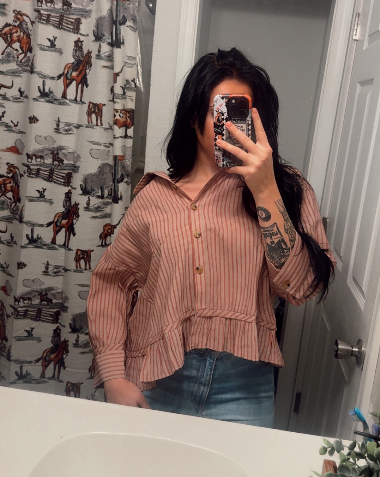 Ranchland Striped Button Up